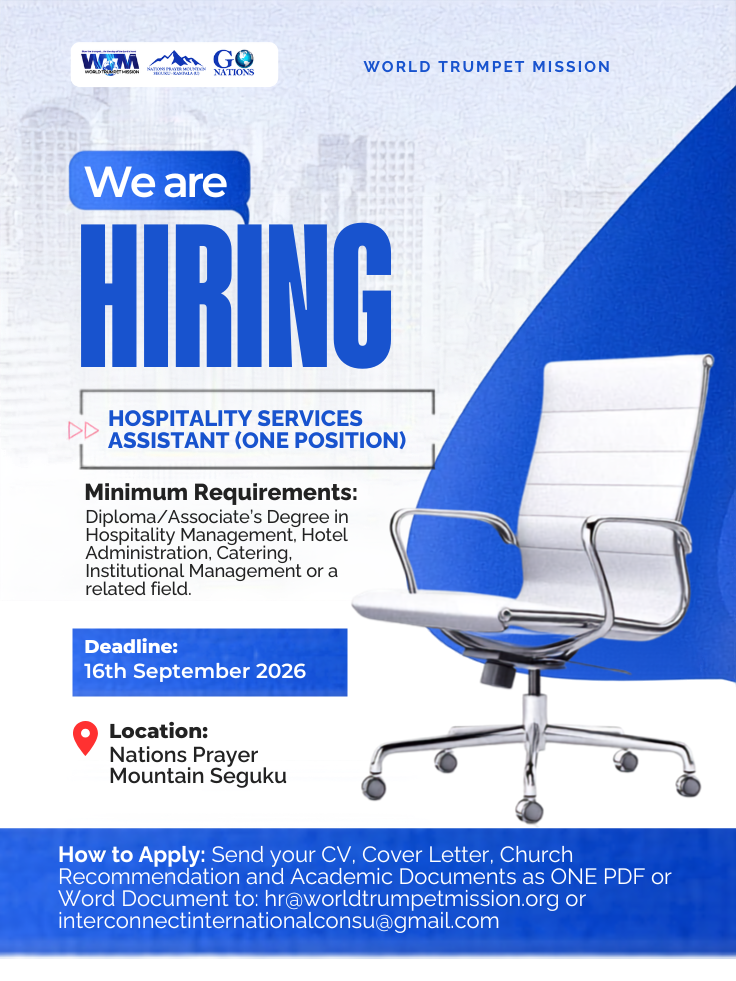World Trumpet Mission Hospitality Services Assistant Job Vacancy